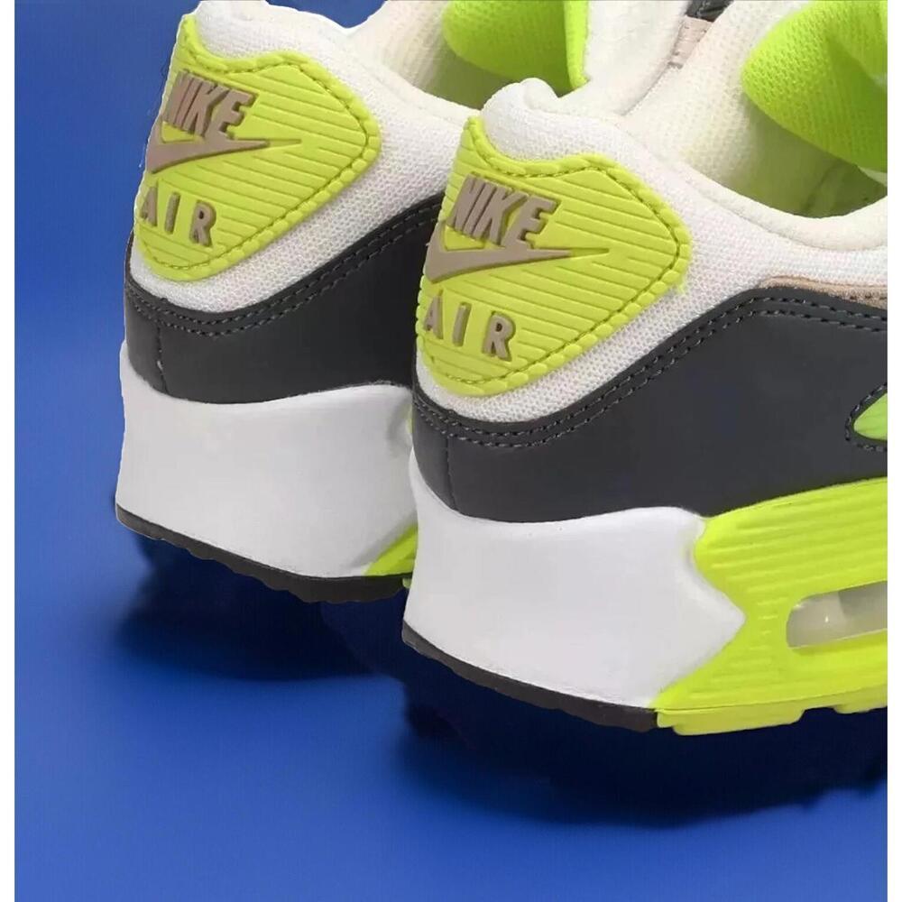 Nike Air Max 90 Shoes White Cyber Dark Smoke Gray  DM0029-107 Men's Size 9.5